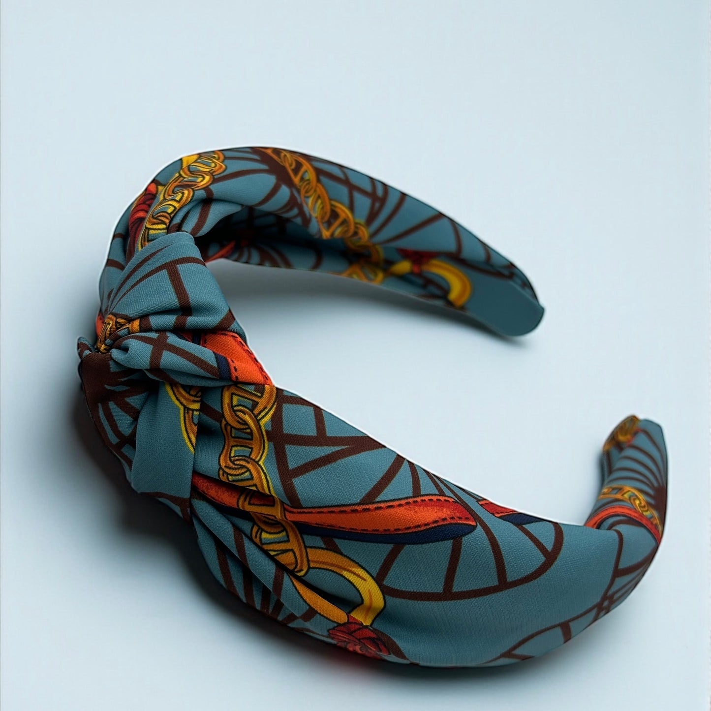 Vintage Knot Satin Silk Headband – Bold Baroque Patterned Turban Style Hair Accessory - Fatisha Boutique #