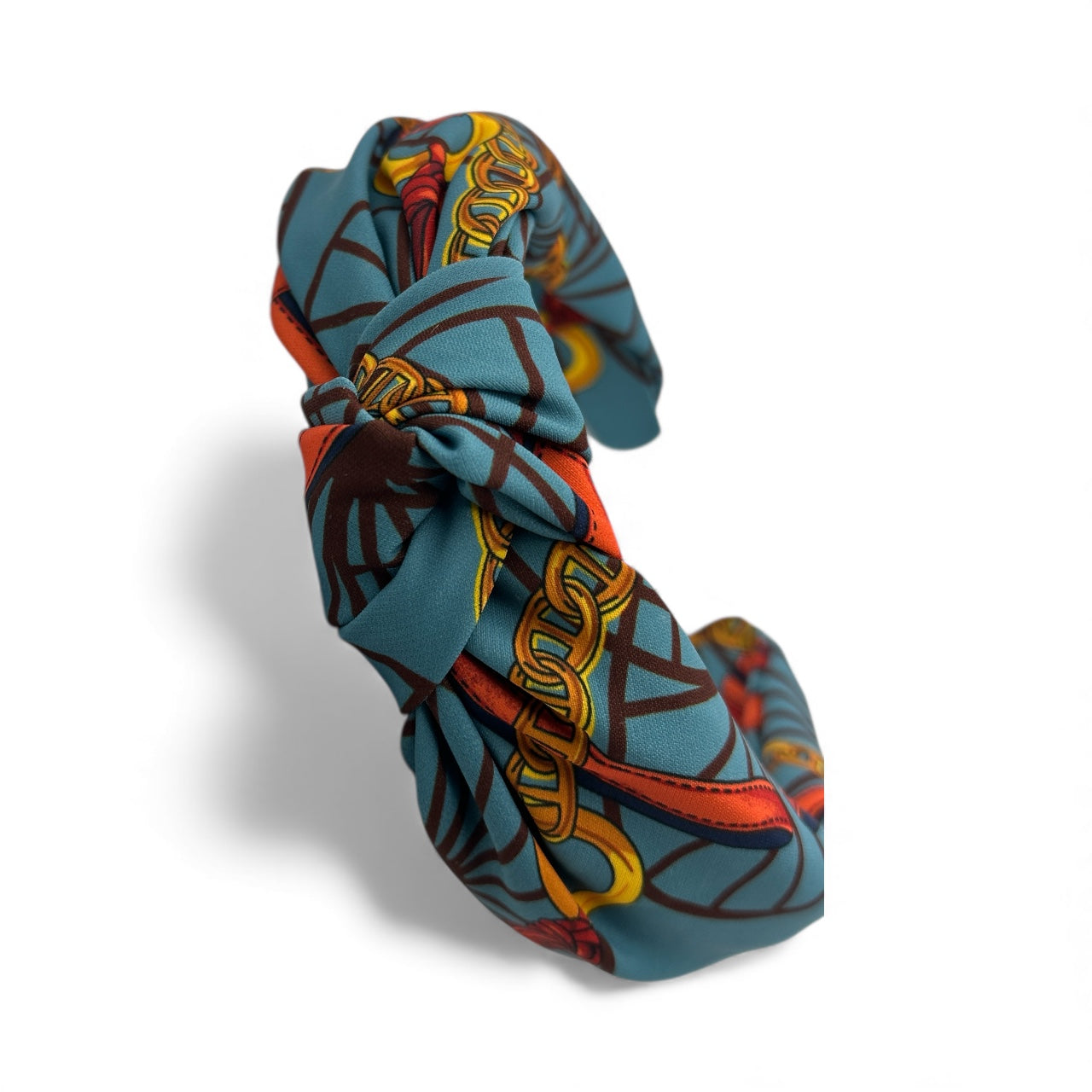 Vintage Knot Satin Silk Headband – Bold Baroque Patterned Turban Style Hair Accessory - Fatisha Boutique #