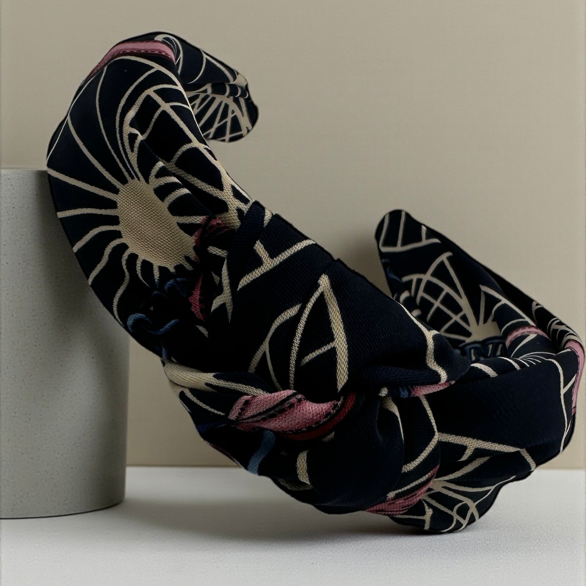 Vintage Knot Satin Silk Headband – Bold Baroque Patterned Turban Style Hair Accessory - Fatisha Boutique #