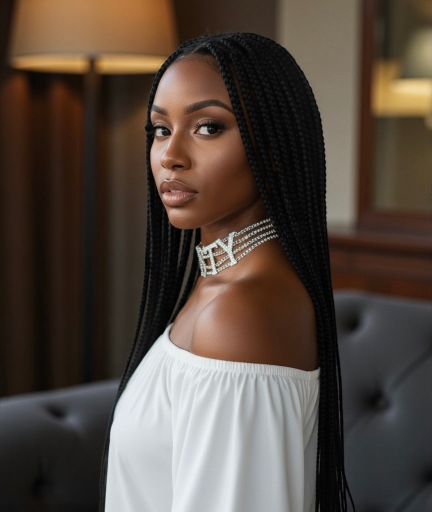 NASTY Rhinestone Statement Choker Necklace – Bold Crystal Letter Jewellery (Gold & Silver) - Fatisha Boutique #