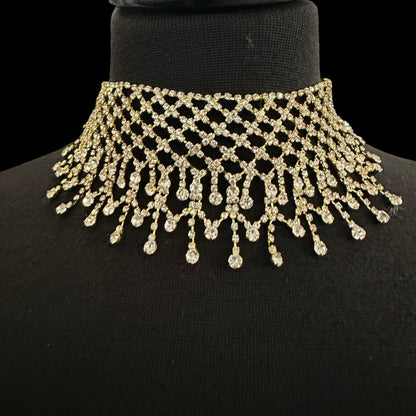 Elegant Rhinestone Choker Necklace – Handmade Statement Jewellery - Fatisha Boutique #