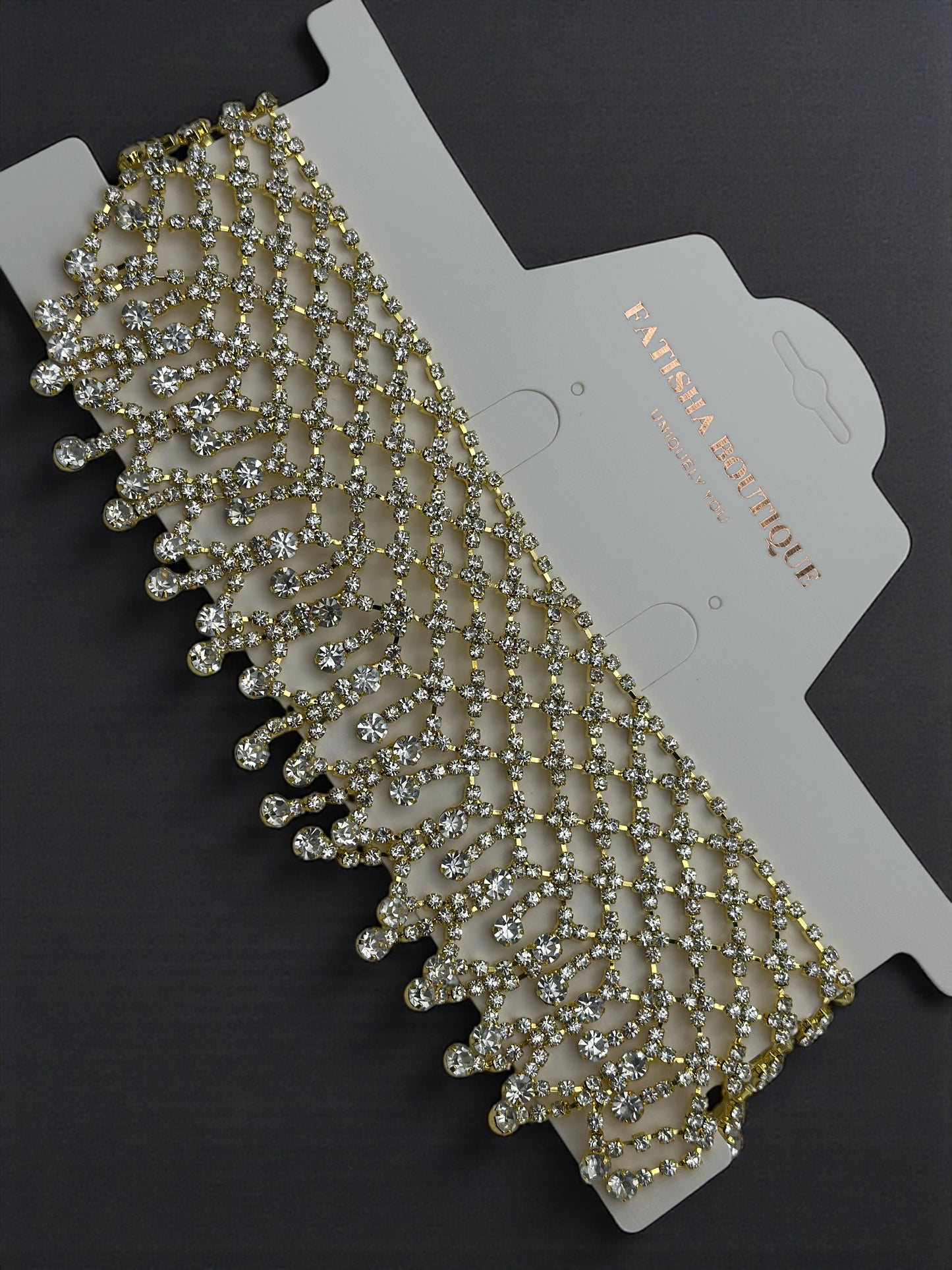 Elegant Rhinestone Choker Necklace – Handmade Statement Jewellery - Fatisha Boutique #