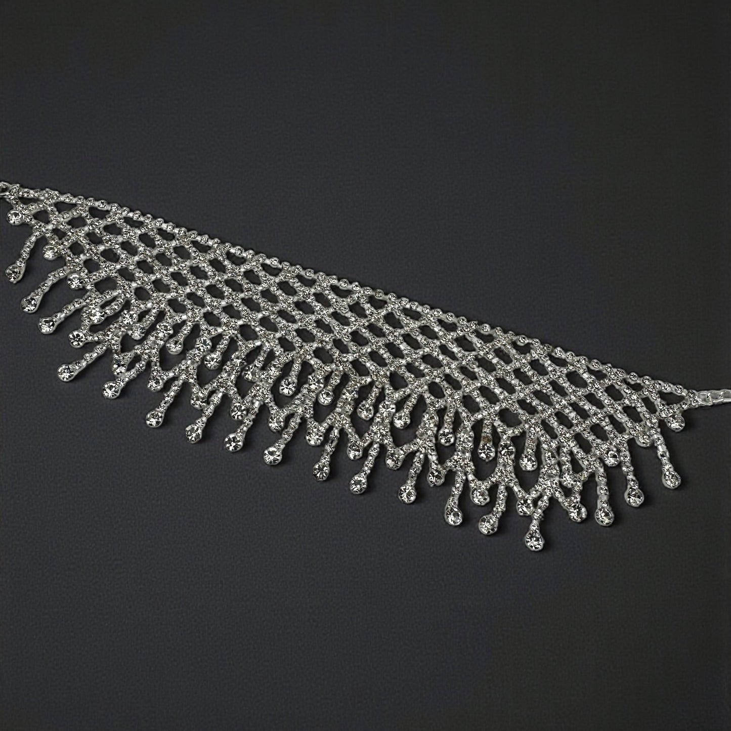 Elegant Rhinestone Choker Necklace – Handmade Statement Jewellery - Fatisha Boutique #