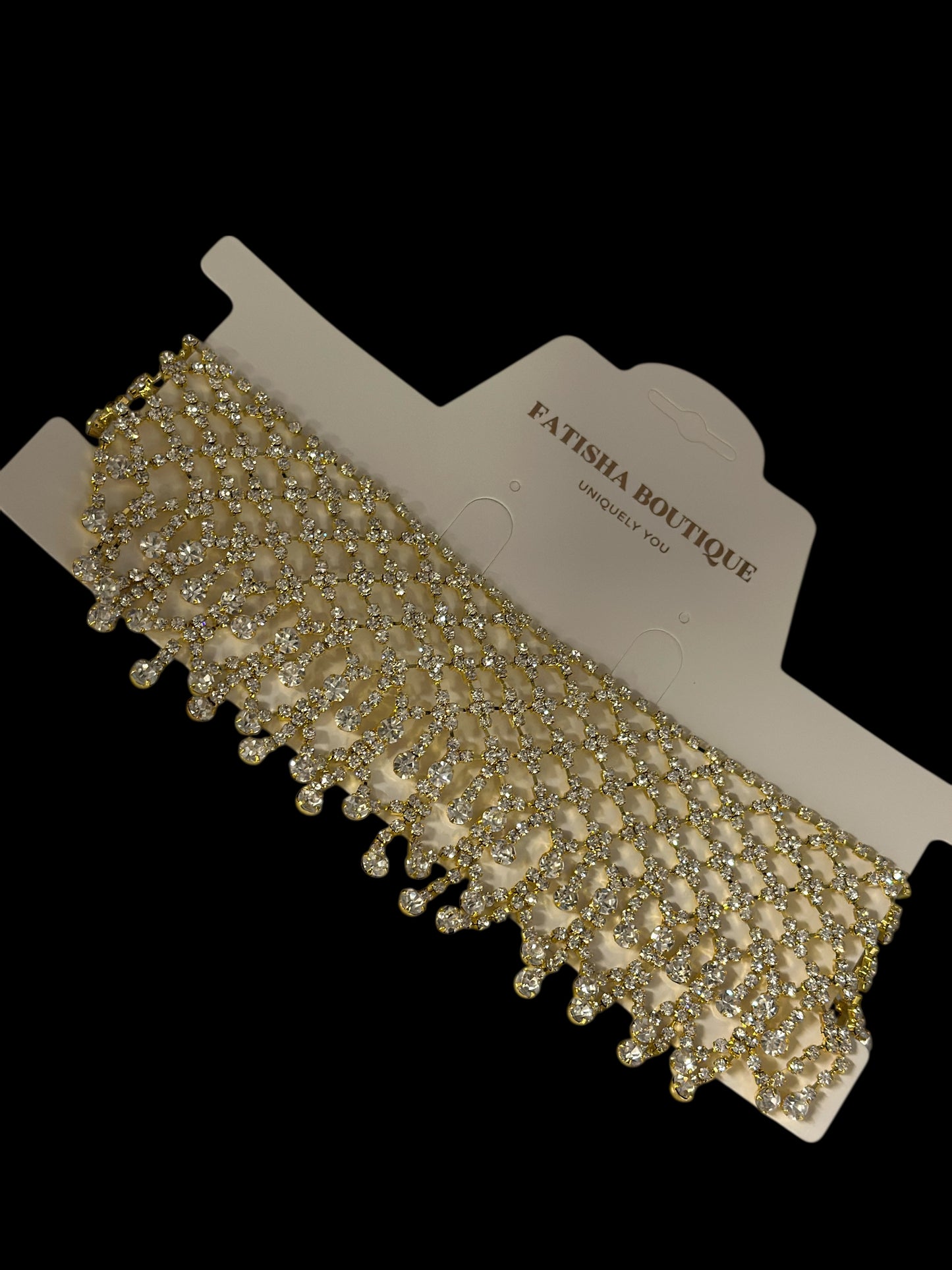 Elegant Rhinestone Choker Necklace – Handmade Statement Jewellery - Fatisha Boutique #