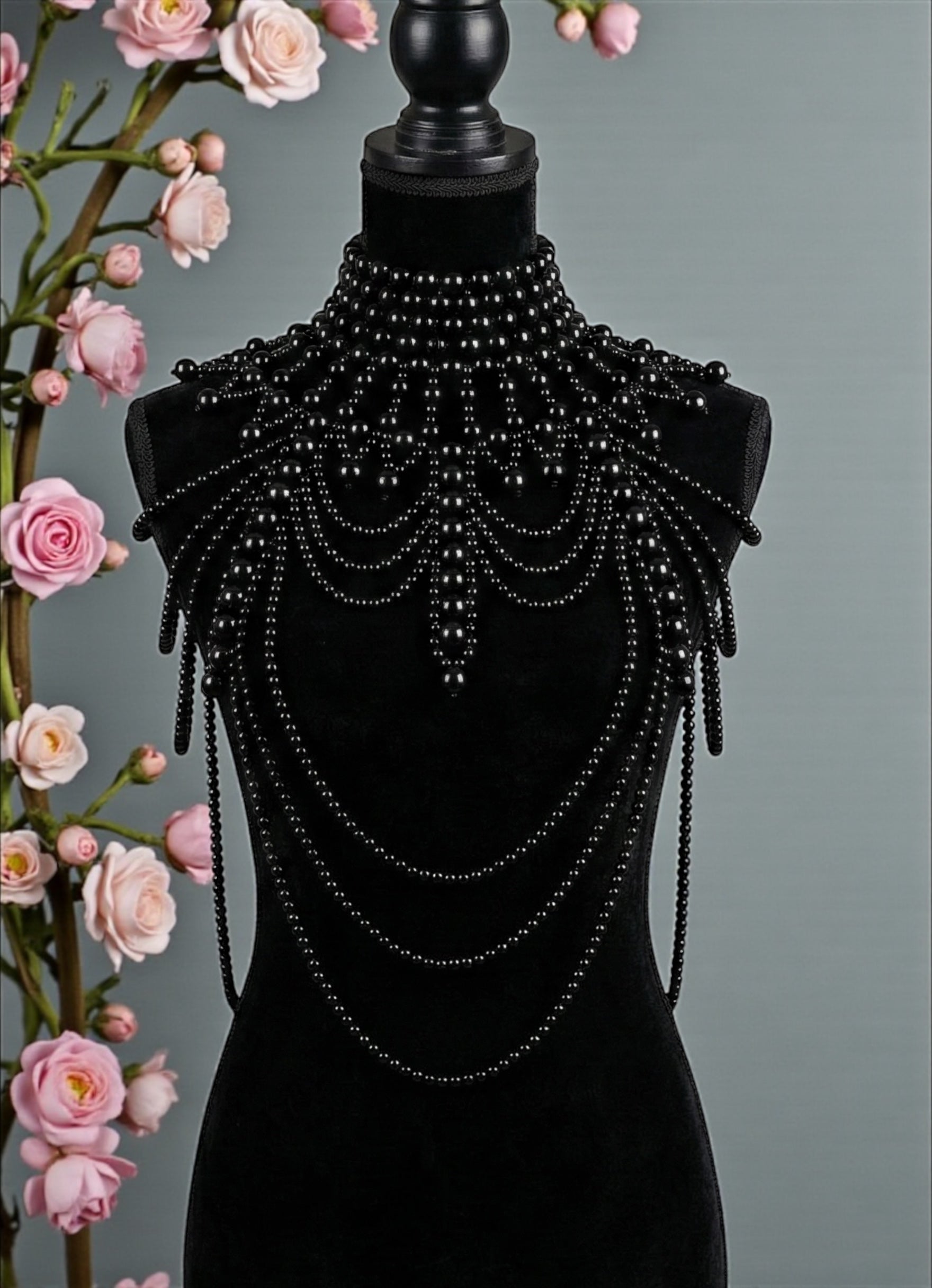 Boho Pearl Beaded Shoulder Tassel Body Jewellery – Bridal Statement Necklace (Free UK Shipping) - Fatisha Boutique #