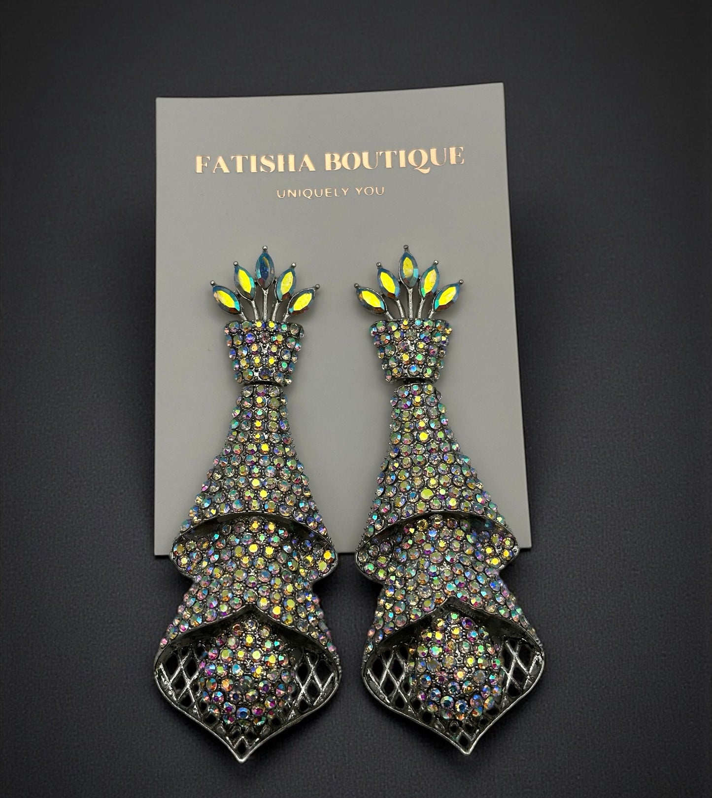 Elegant Crystal Spiral Cascade Statement Earrings – Luxury Evening Jewellery