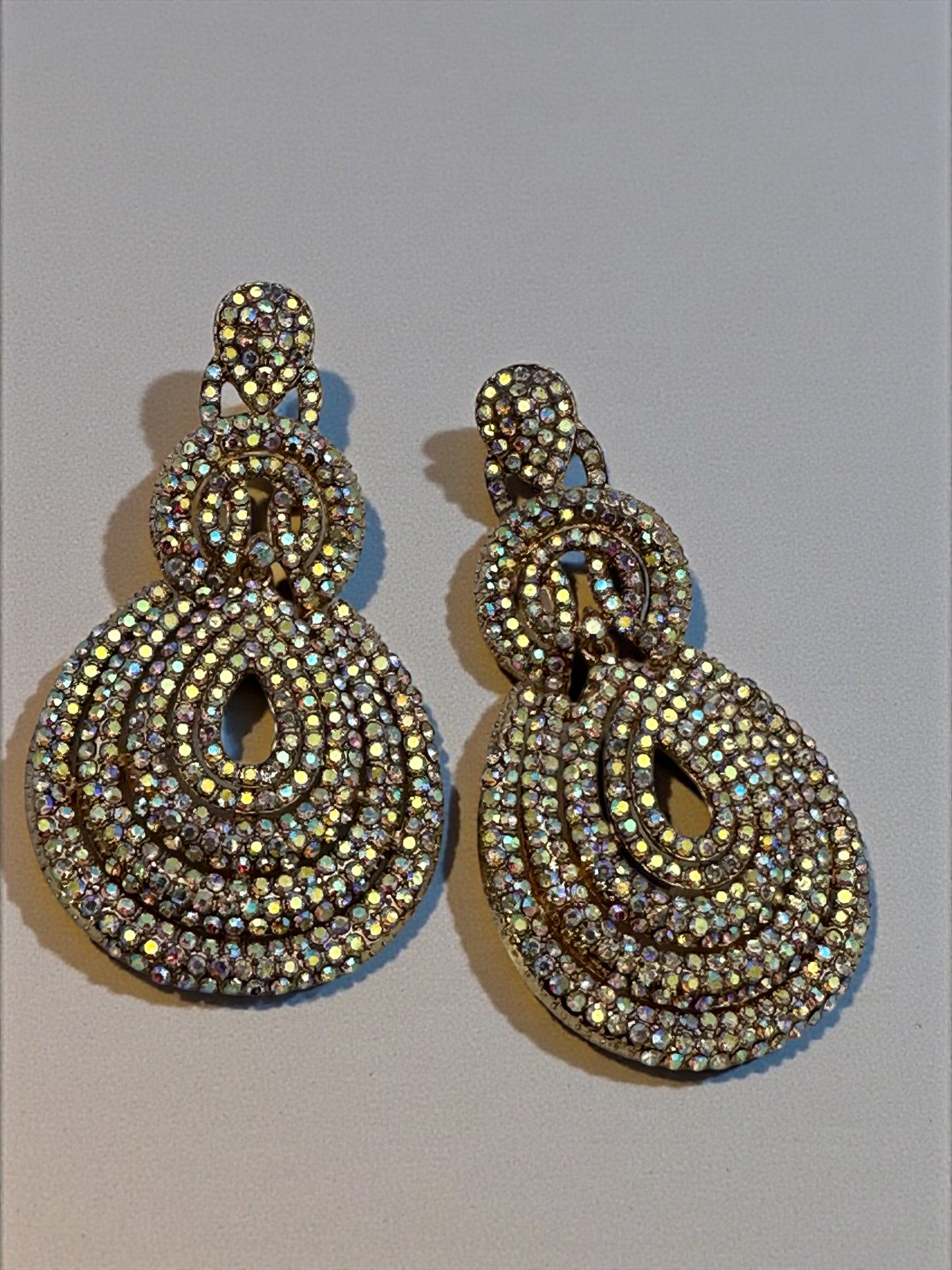 Elegant Long Glamorous Statement Diamante Teardrop Rhinestone Earrings – Gold & Silver - Fatisha Boutique #