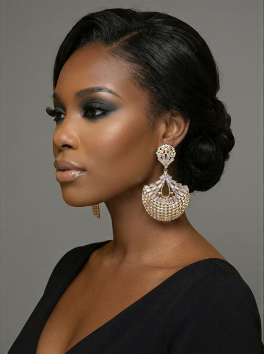 Elegant Diamante Teardrop Crystal Earrings – Glamorous Bridal Statement Jewellery