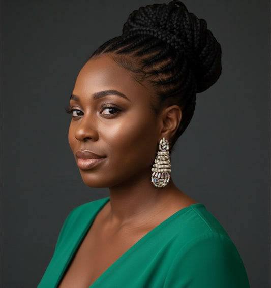 Glamorous Multi-Layer Baguette & Crystal Statement Drop Earrings – Gold & Silver