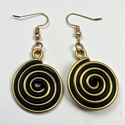 Bohemian Wire Wrapped Spiral Statement Necklace & Earrings Set – Oversized Crystal Pendant Jewellery