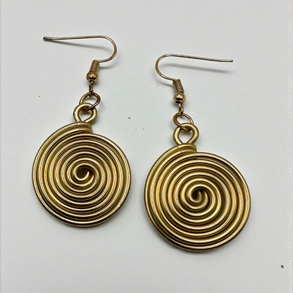 Gold Spiral Oversized Crystal Statement Necklace & Earrings Set – Bold Fashion Jewellery