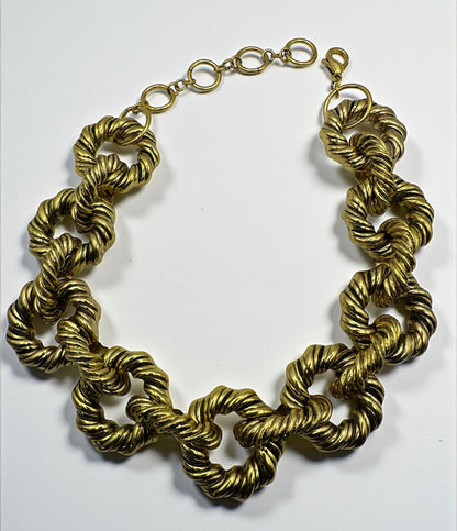 Elegant Gold Plated Interlocking Metal Choker & Bracelet Jewellery Set – African Statement Jewellery - Fatisha Boutique #