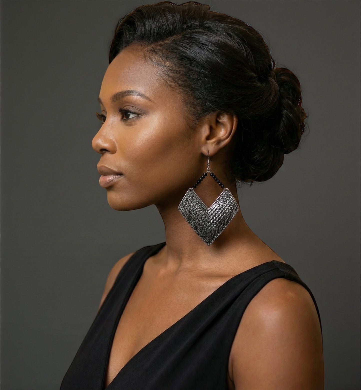 Authentic African Silver Engraved Dangle Earrings – Handcrafted Tribal Statement Jewellery - Fatisha Boutique #