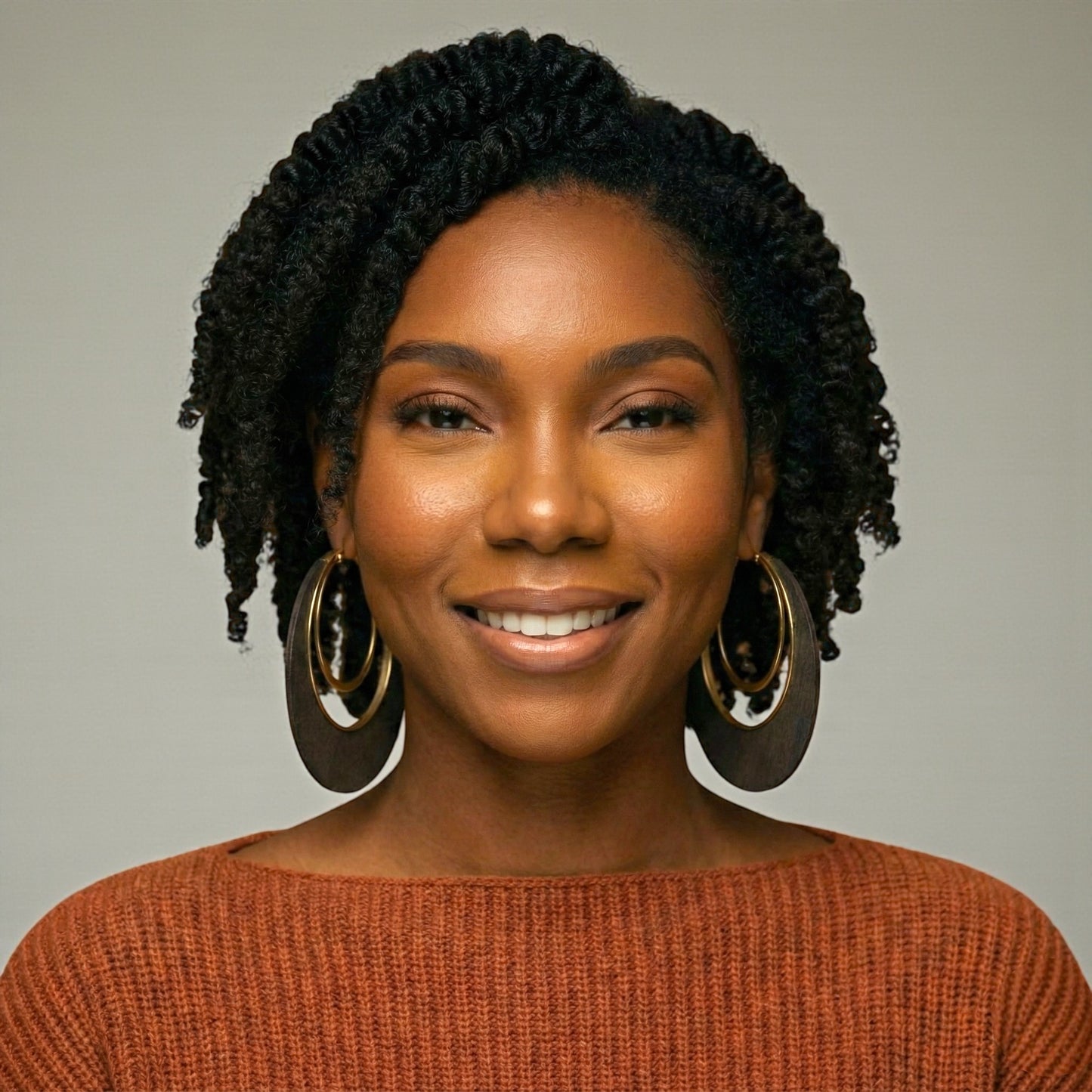 Ethnic Wooden Hoop Earrings – Minimalist Afrocentric Wood & Metal Statement Jewellery - Fatisha Boutique #