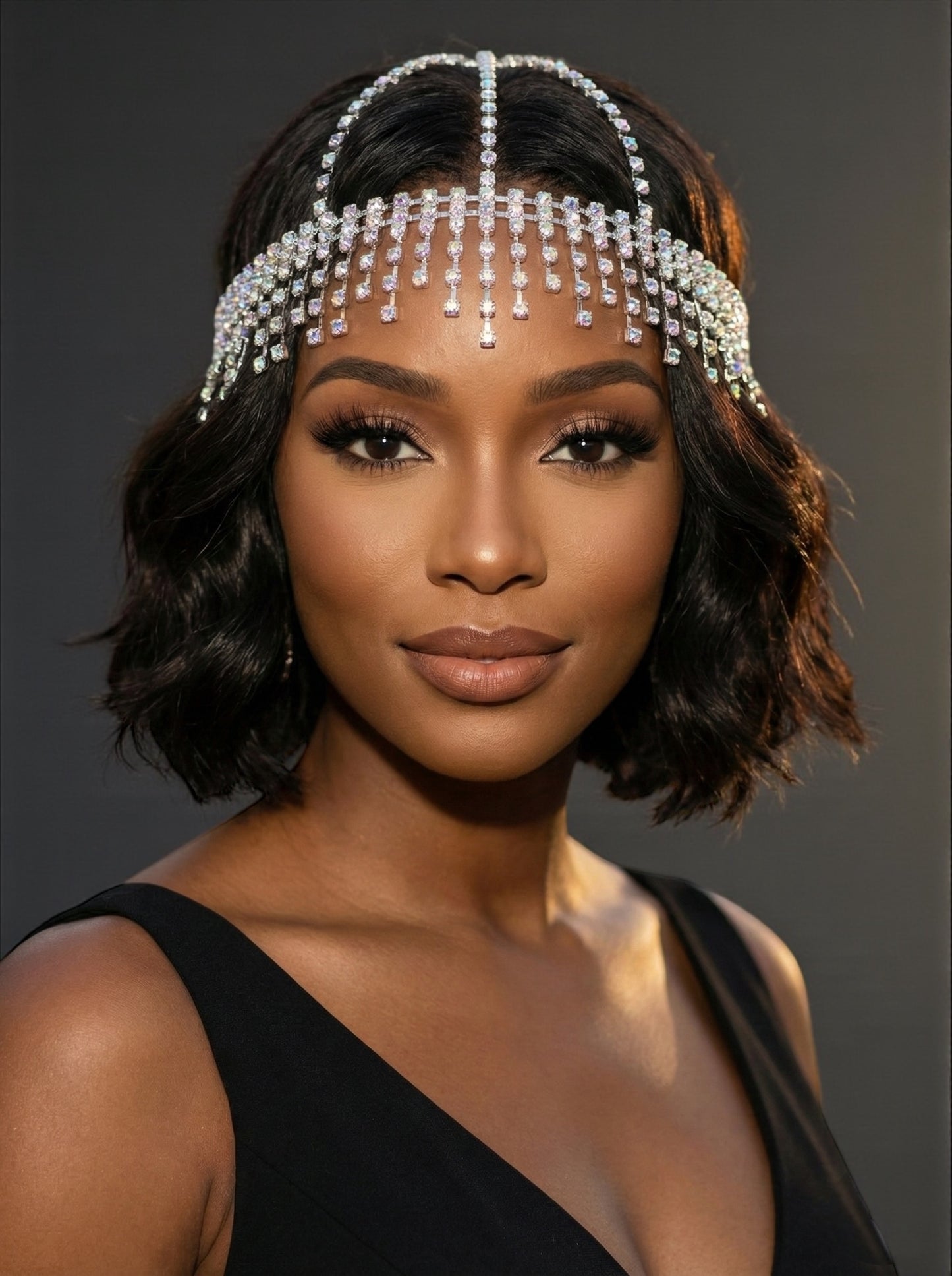 Luxury Crystal Diamante Rhinestone Multi-Layered Tassels Headpiece – Elegant Bridal & Evening Hair Jewellery - Fatisha Boutique # Fatisha Boutique