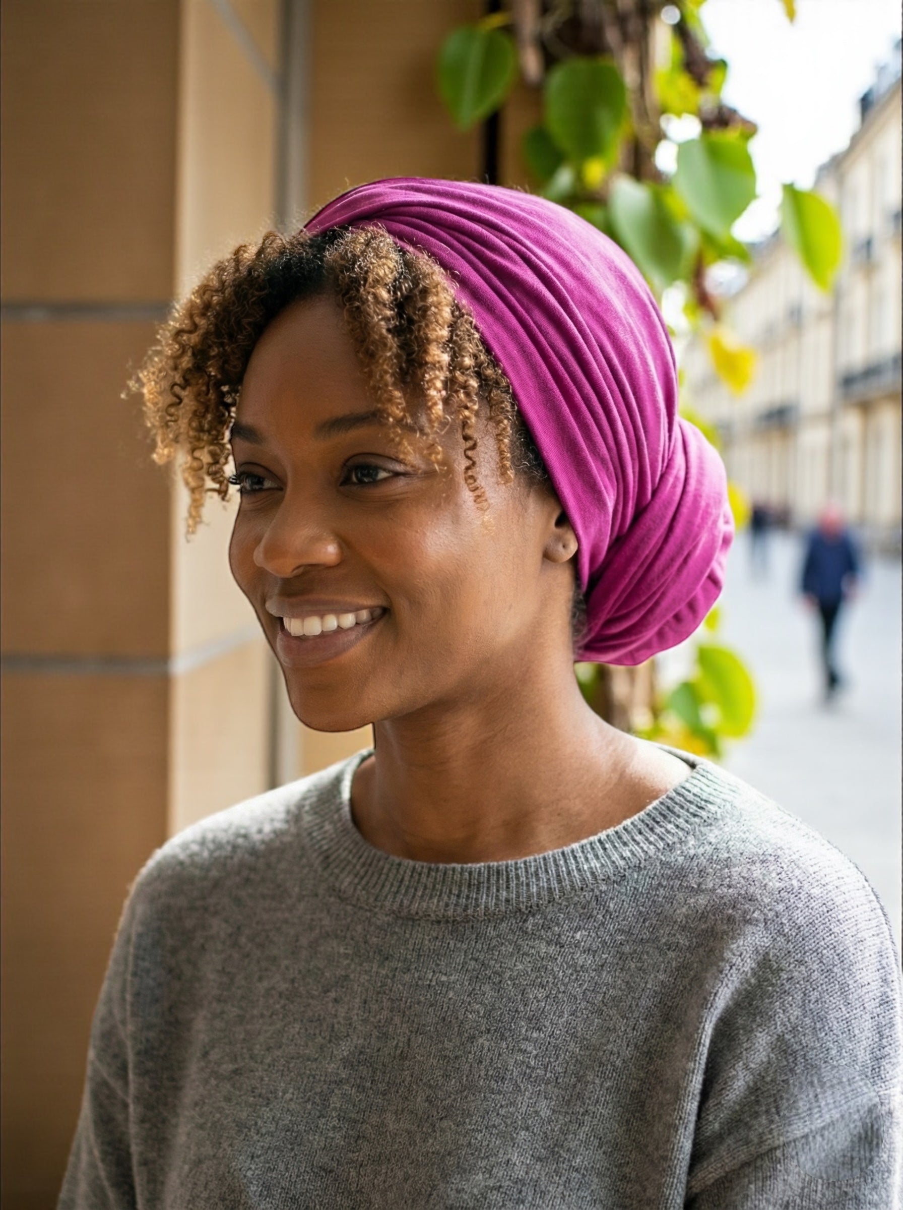Fuchsia Long Stretch Jersey Headwrap – Soft Elastic Turban Head Wrap Scarf for Protective Styling & Fashion Look - Fatisha Boutique #