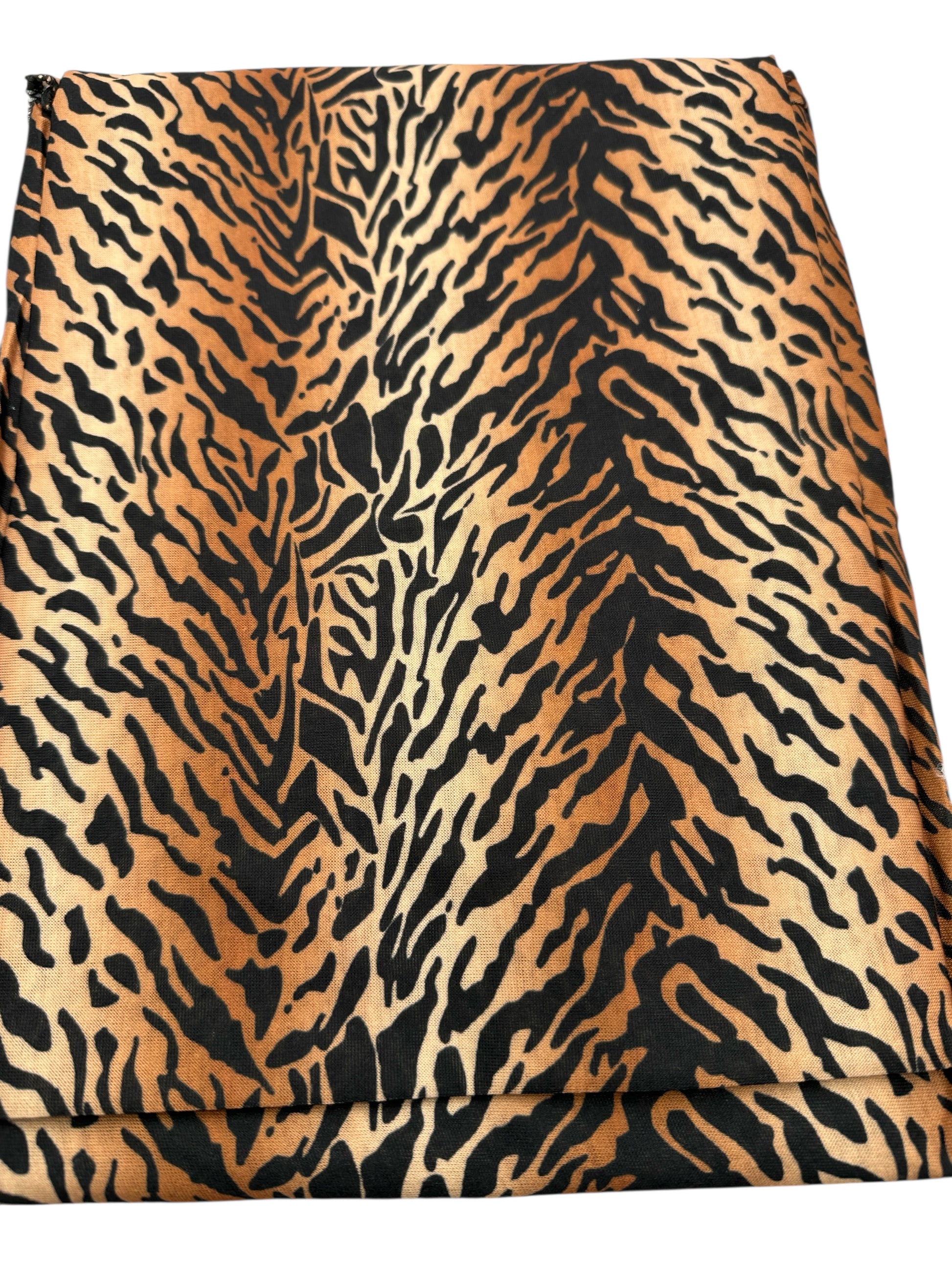 Tiger Print Long Stretch Jersey Headwrap – Soft Elastic Turban Head Wrap Scarf for Protective Styling & Fashion Looks - Fatisha Boutique #