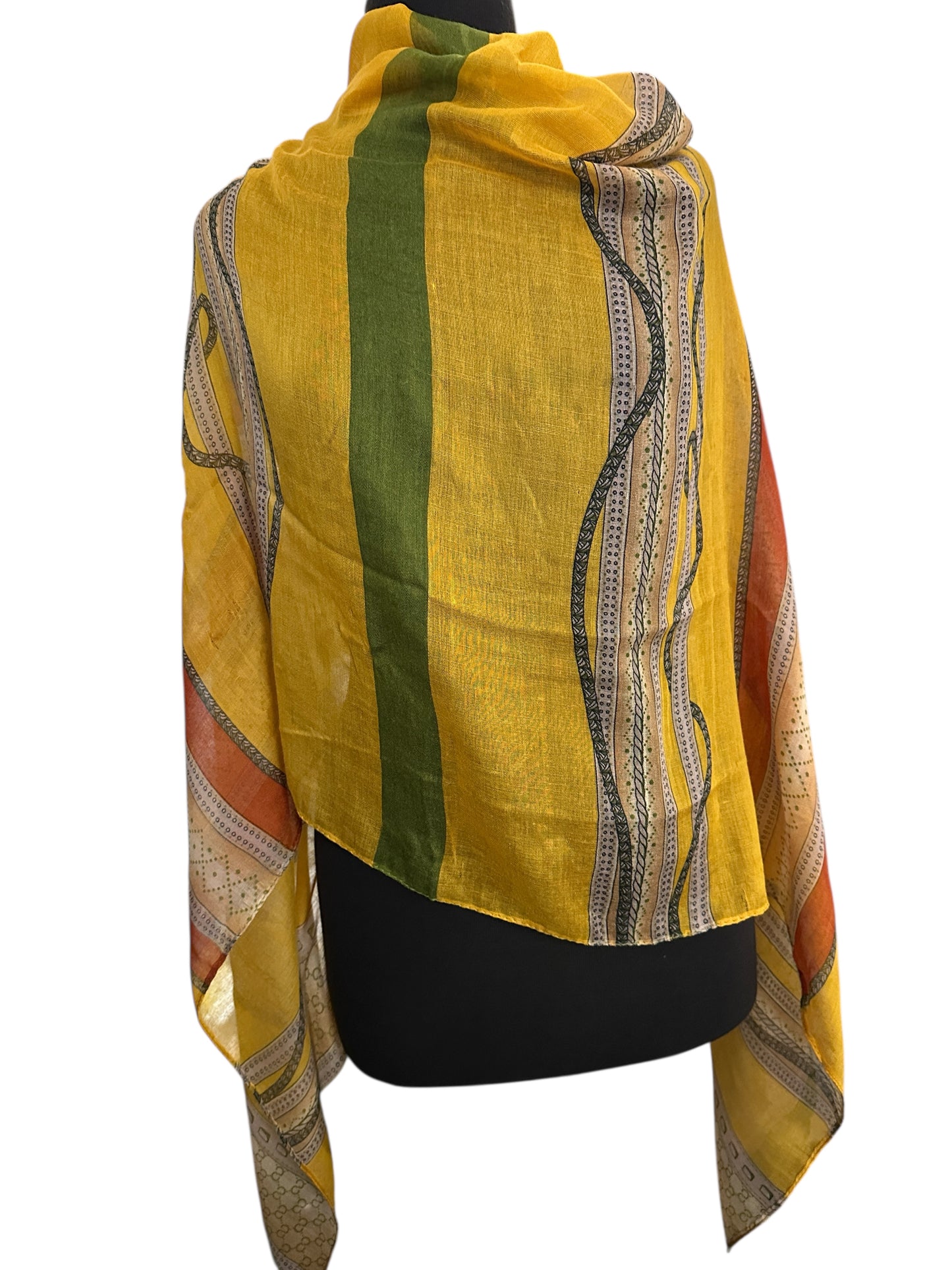 Yellow Multicolour Printed Lightweight Fabric – Versatile Hijab, Scarf & Headwrap for Fashion, Modest Wear & Styling - Fatisha Boutique #