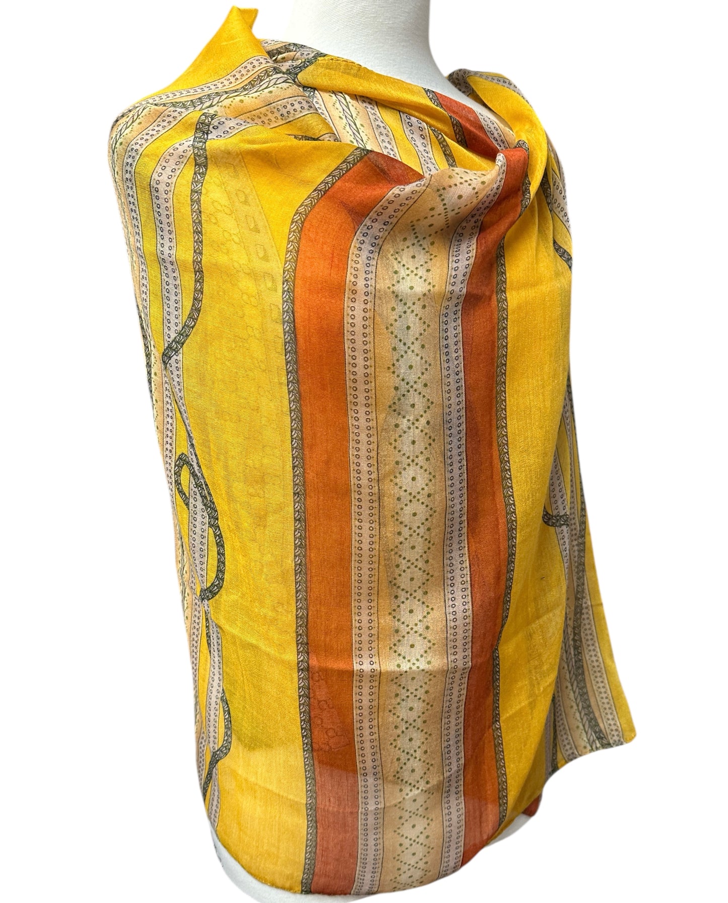 Yellow Multicolour Printed Lightweight Fabric – Versatile Hijab, Scarf & Headwrap for Fashion, Modest Wear & Styling - Fatisha Boutique #