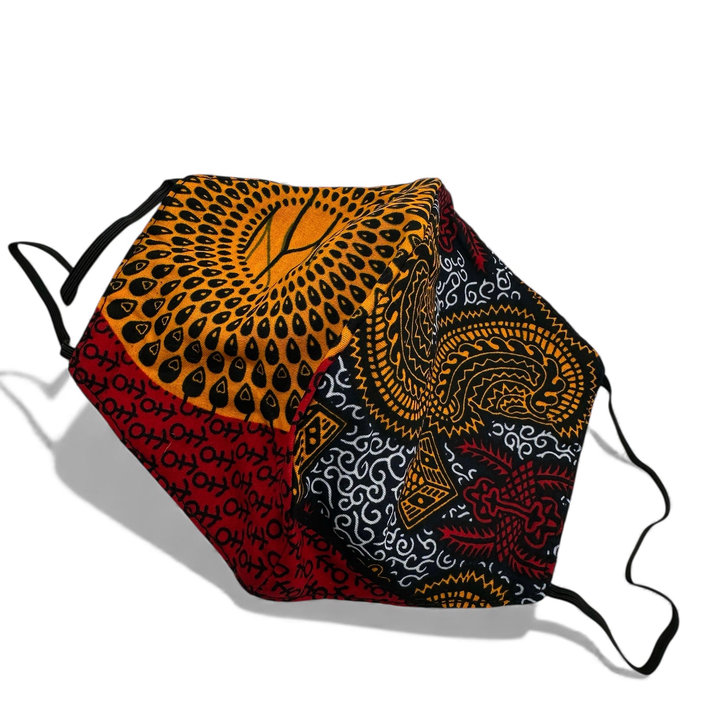 Reusable African Print Face Mask – Double-Layered Ankara Fabric with Filter Pocket & 2 Free Filters