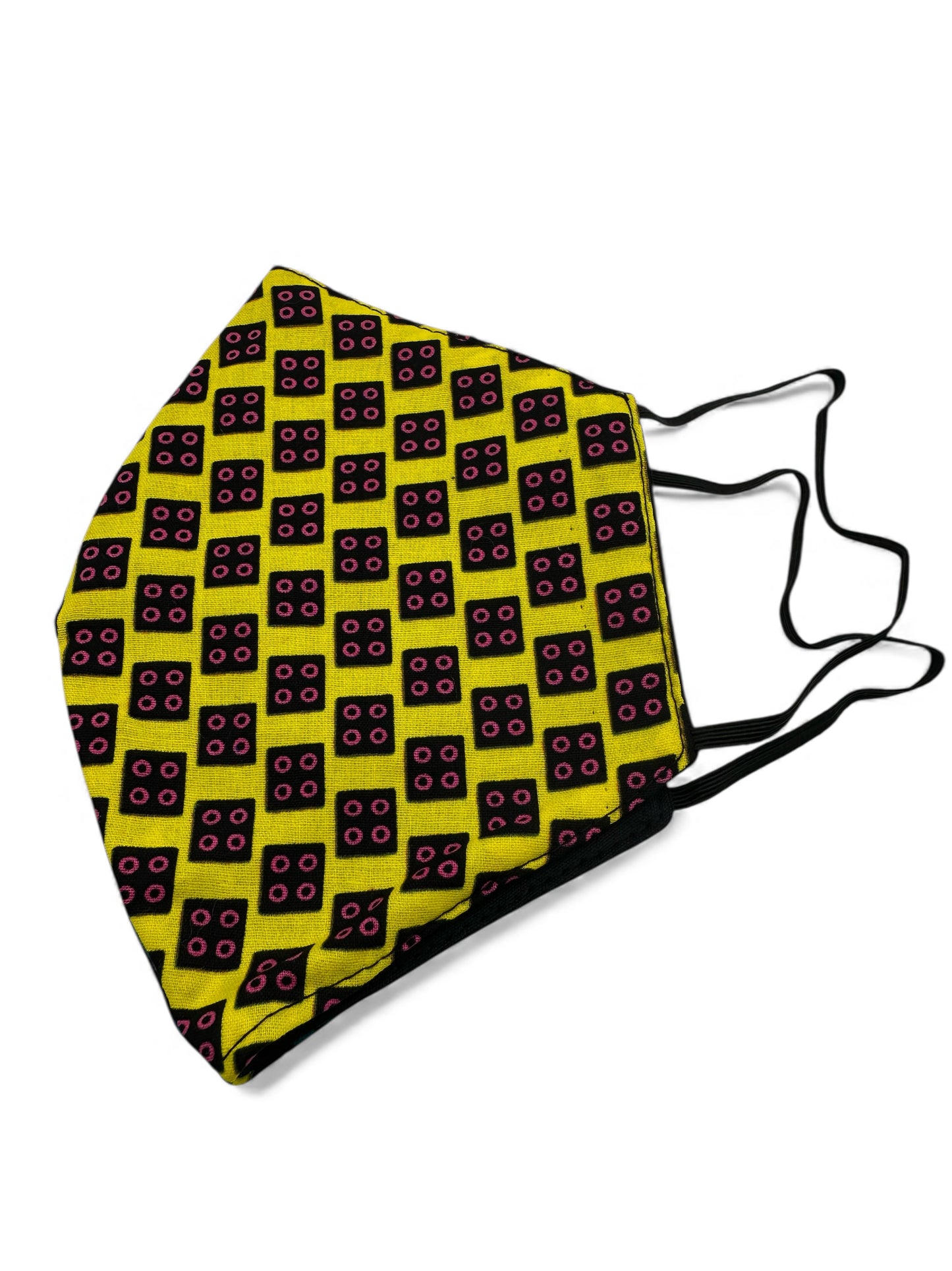 Reusable African Print Face Mask – Double-Layered Ankara Fabric with Filter Pocket & 2 Free Filters
