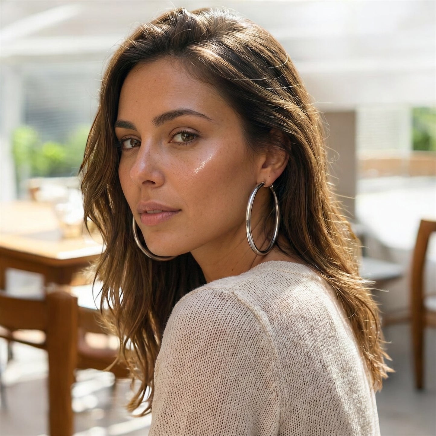 7cm Chunky Hoop Earrings – Bold Gold & Silver Statement Hoops - Fatisha Boutique #