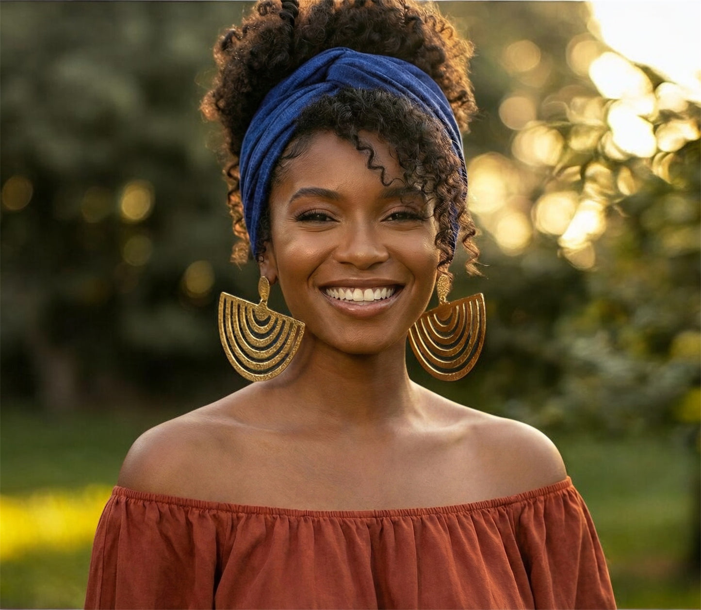 Oversized Textured Brass Fan Statement Earrings – Bold Geometric Jewellery - Fatisha Boutique #