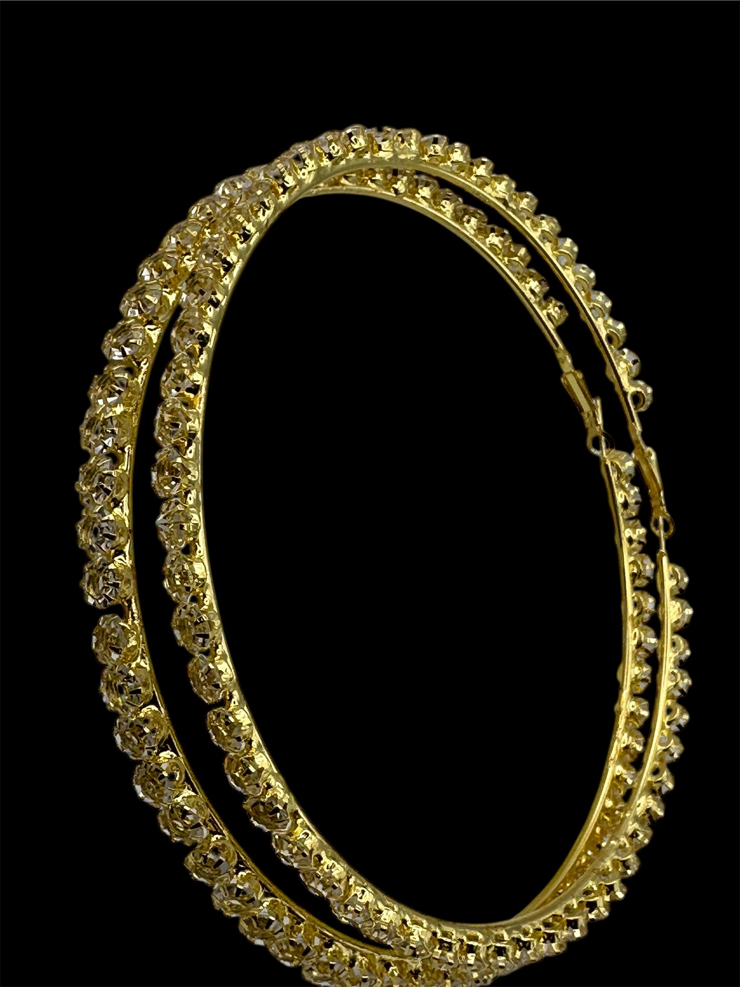 12CM Rhinestone Oversized Statement Hoop Earrings – Trendy Party Jewellery - Fatisha Boutique #