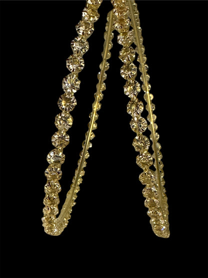 12cm Rhinestone Oversized Statement Hoop Earrings – Glam Party Jewellery