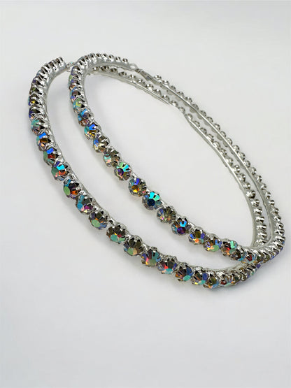 12cm Rhinestone Oversized Statement Hoop Earrings – Glam Party Jewellery - Fatisha Boutique #
