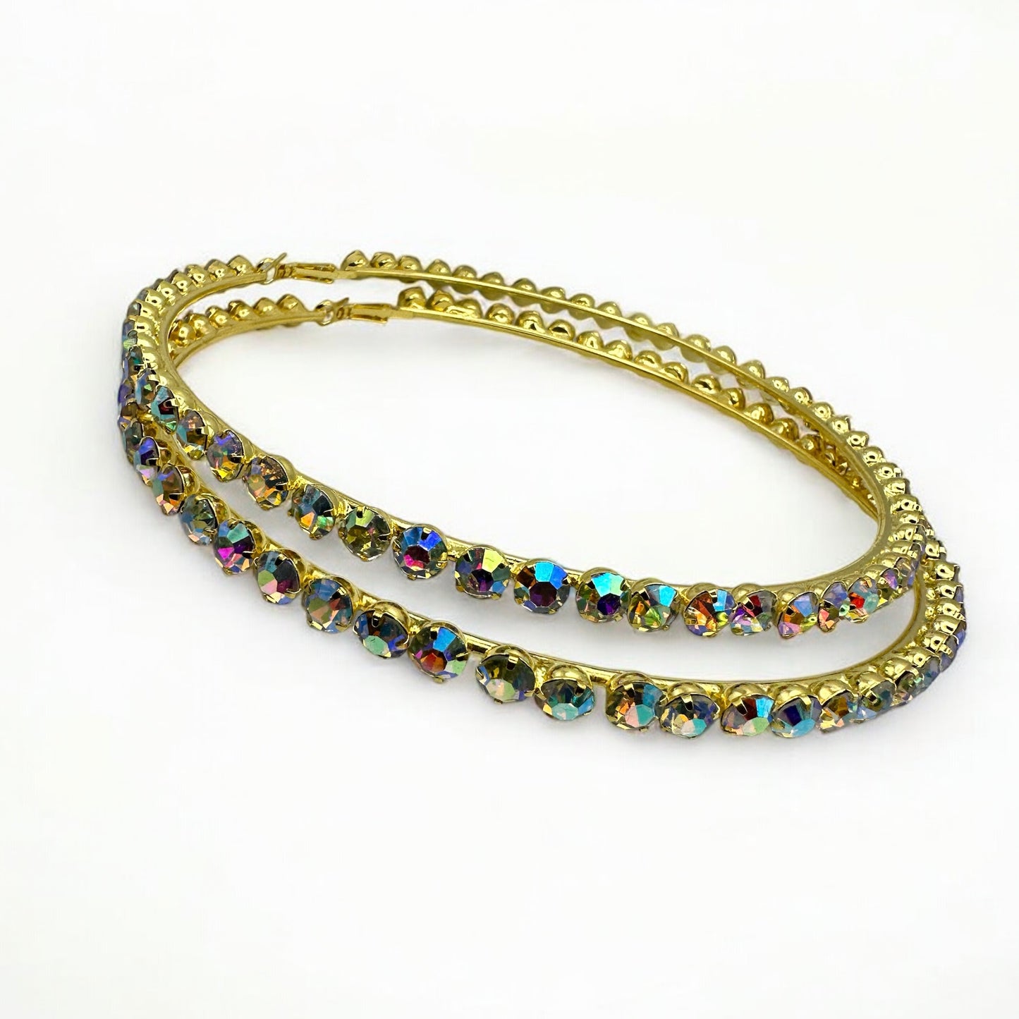 12cm Rhinestone Oversized Statement Hoop Earrings – Glam Party Jewellery - Fatisha Boutique #