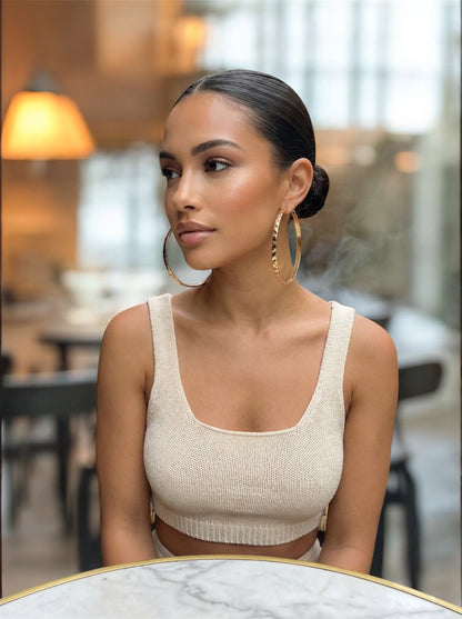 8cm Hammered Hoop Earrings – Bold Textured Statement Hoops - Fatisha Boutique #