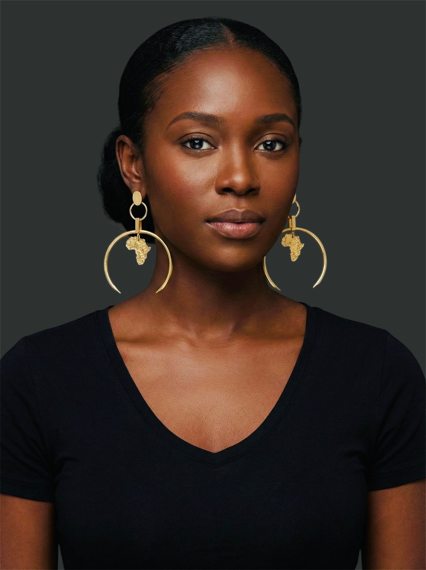 Brass African Map Hoop Earrings – Afrocentric Statement Jewellery - Fatisha Boutique #