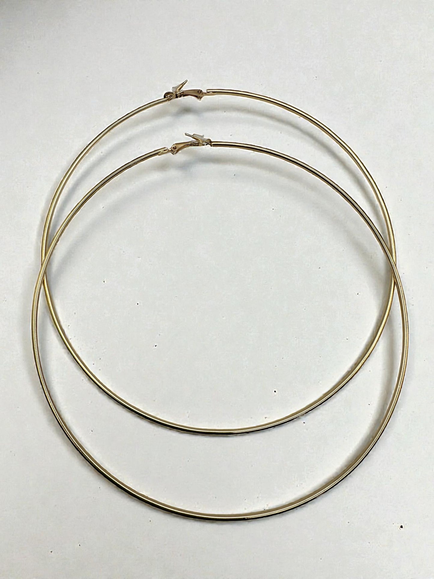 Big 14cm Lightweight Oversized Hoop Earrings – Gold, Silver & Black Statement Jewellery - Fatisha Boutique #