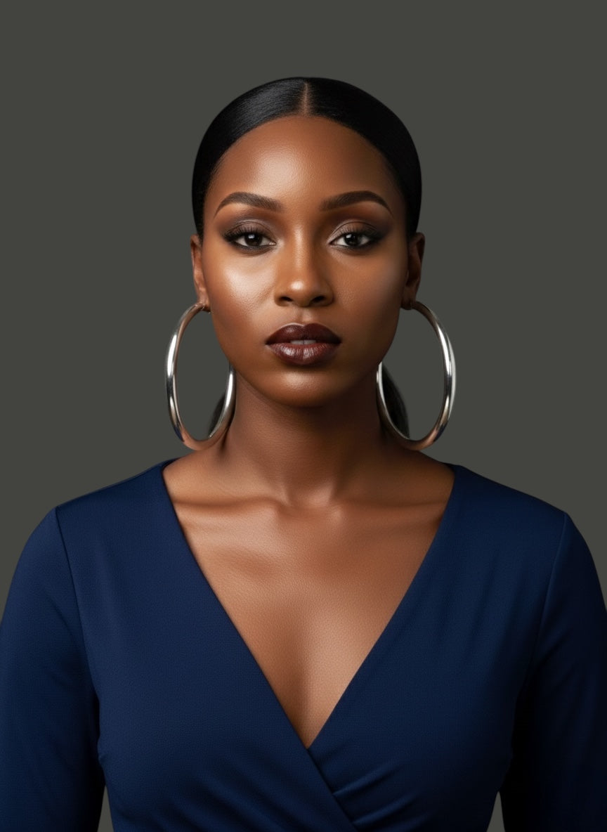 Extra-Large 11cm Classic Hoop Earrings – Lightweight Gold Statement Hoops - Fatisha Boutique #