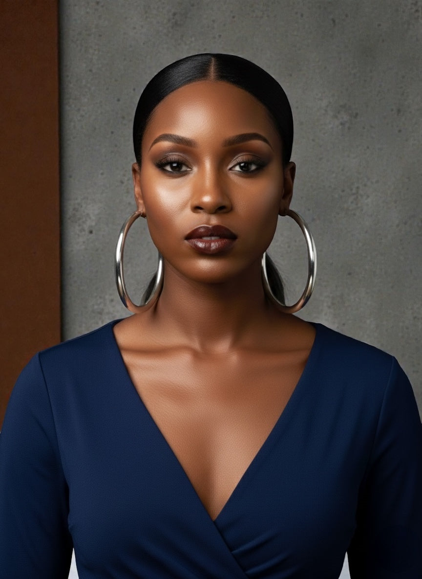Extra-Large 11cm Classic Hoop Earrings – Lightweight Gold Statement Hoops - Fatisha Boutique #