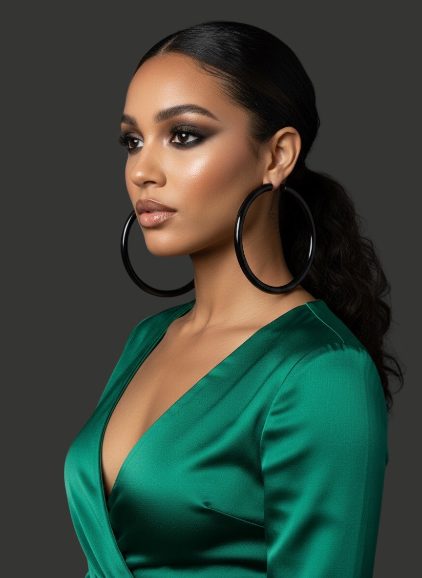 Extra-Large 11cm Classic Hoop Earrings – Lightweight Gold Statement Hoops - Fatisha Boutique #