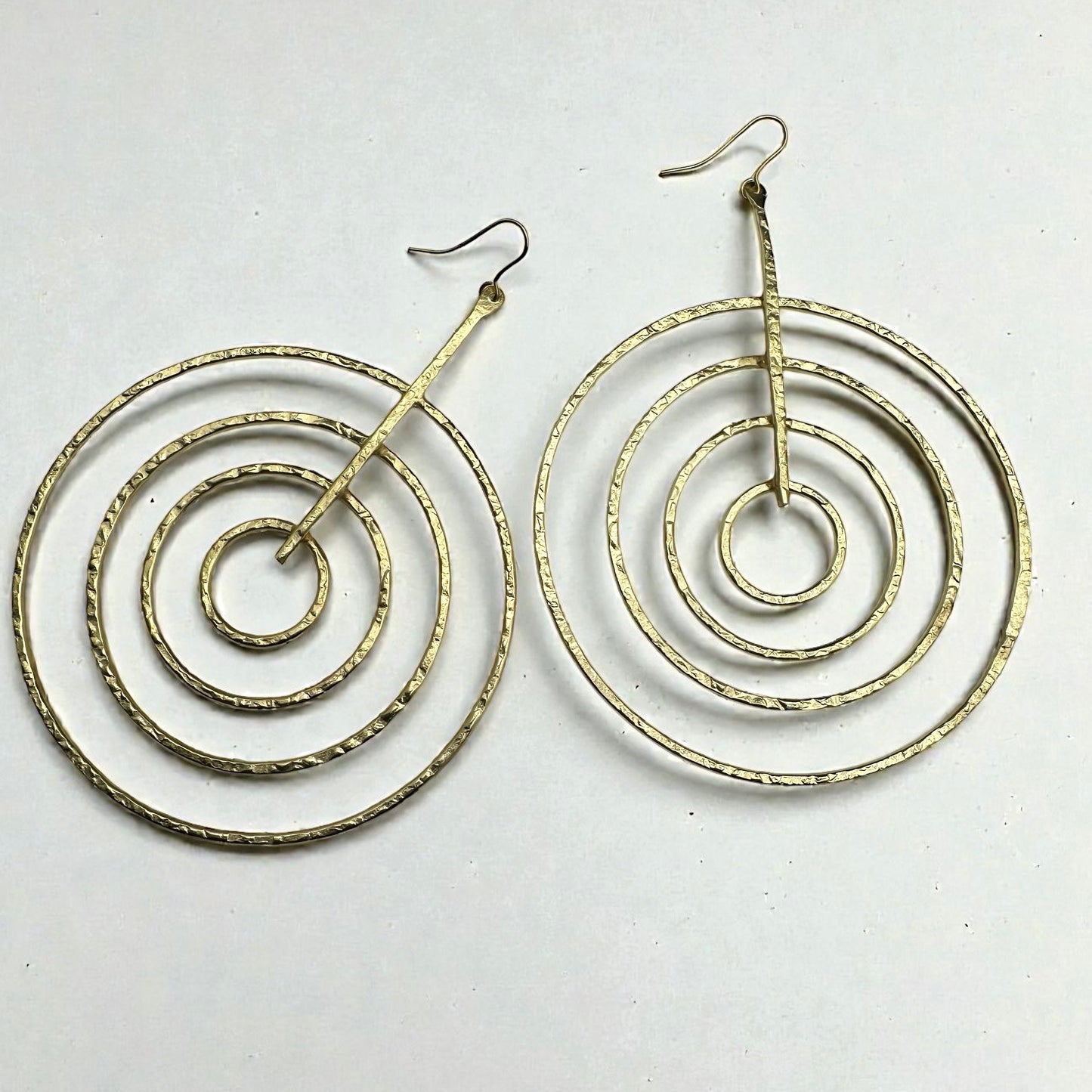 African Brass Spiral Statement Earrings – Handmade Geometric Dangle Jewellery - Fatisha Boutique #