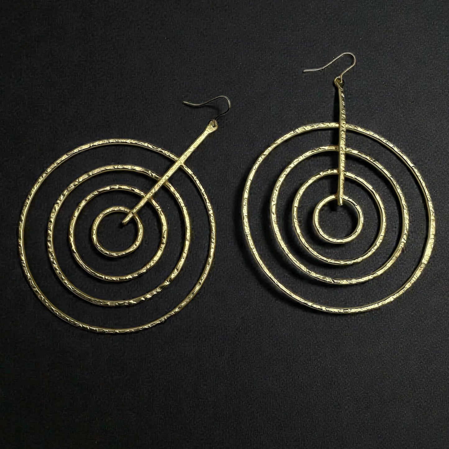 African Brass Spiral Statement Earrings – Handmade Geometric Dangle Jewellery - Fatisha Boutique #