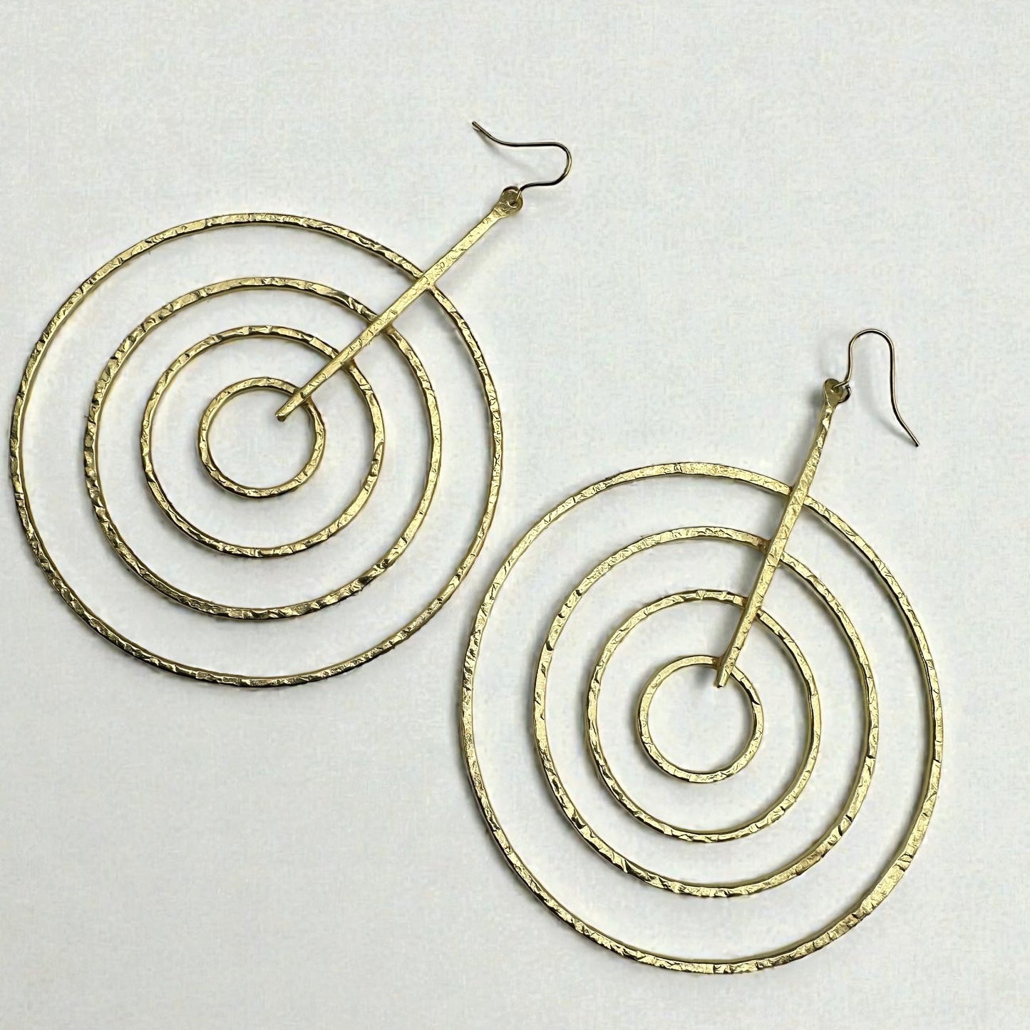 African Brass Spiral Statement Earrings – Handmade Geometric Dangle Jewellery - Fatisha Boutique #