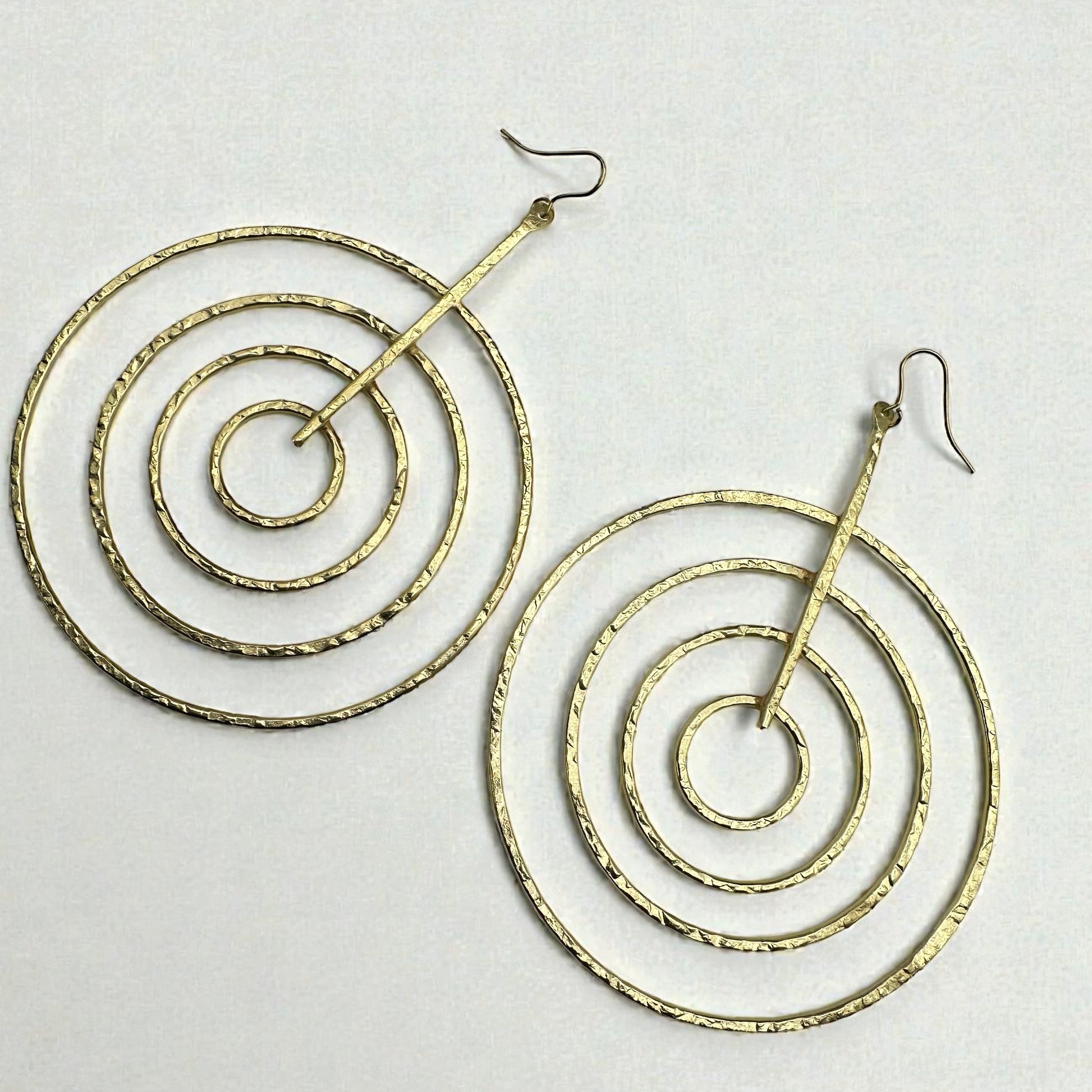 African Brass Spiral Statement Earrings – Handmade Geometric Dangle Jewellery - Fatisha Boutique #
