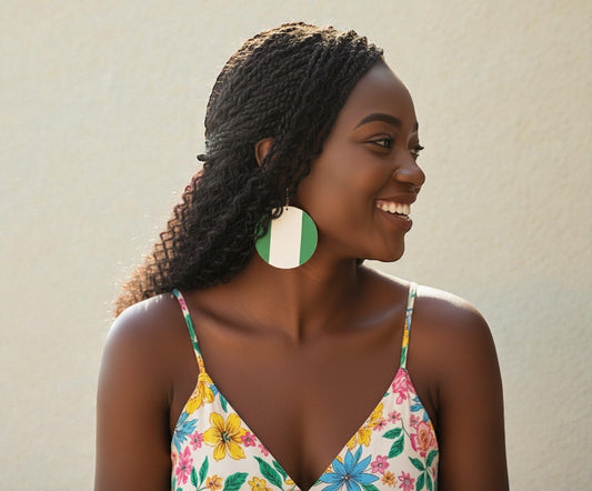 West African Flag Print Dangle Earrings – Ghana, Nigeria, Liberia & More Statement Jewellery - Fatisha Boutique #