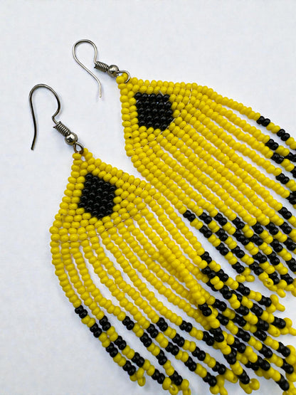 African Beaded Dangle Earrings – Handmade Tribal Statement Jewellery - Fatisha Boutique #