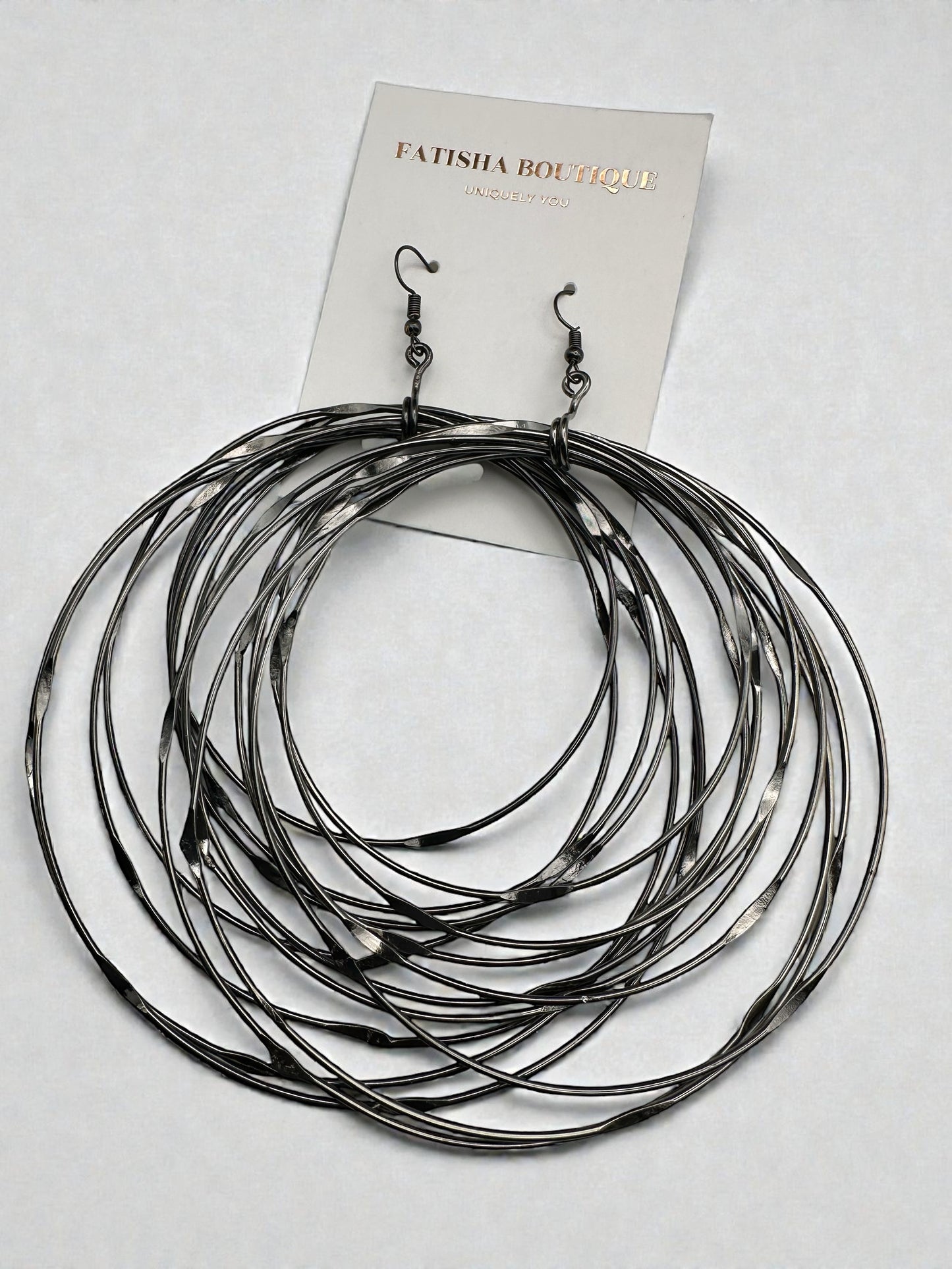 African Oversized Handcrafted Spiral Brass Statement Dangle Earrings - Fatisha Boutique #