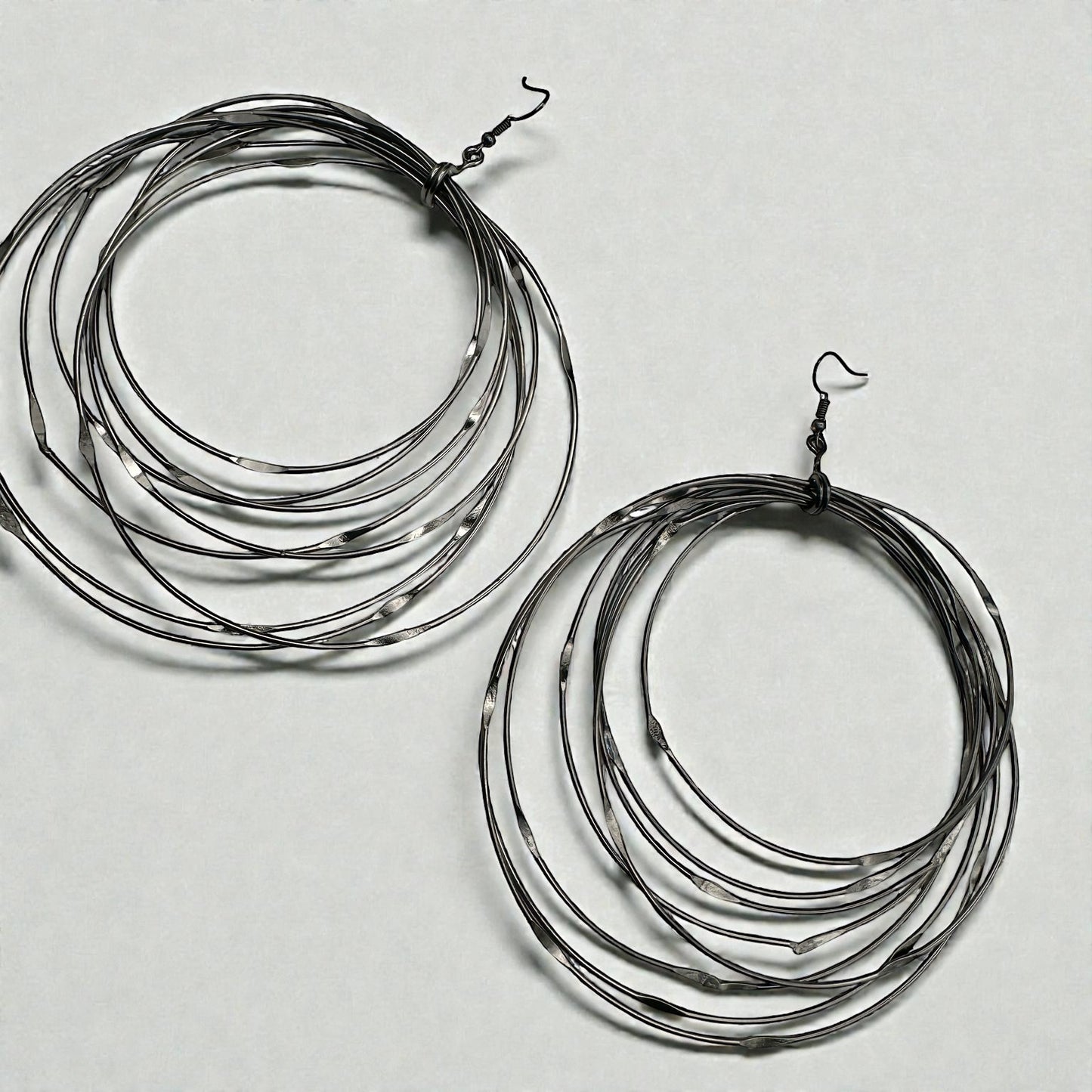 African Oversized Handcrafted Spiral Brass Statement Dangle Earrings - Fatisha Boutique #