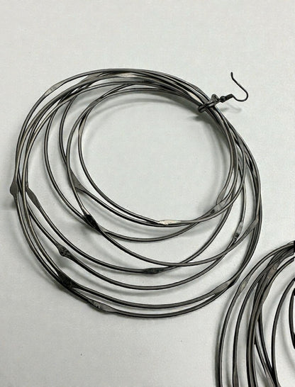 African Oversized Handcrafted Spiral Brass Statement Dangle Earrings - Fatisha Boutique #