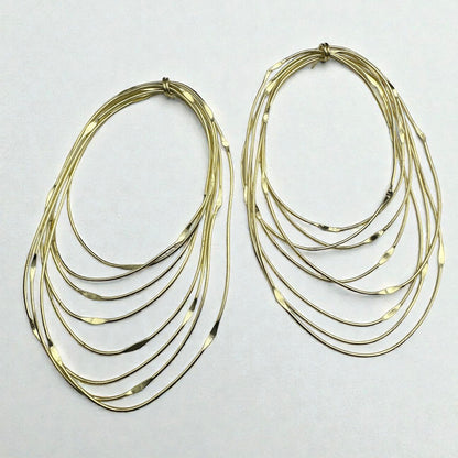 African Oversized Handcrafted Layered Gold Brass Hoop Statement Earrings - Fatisha Boutique #