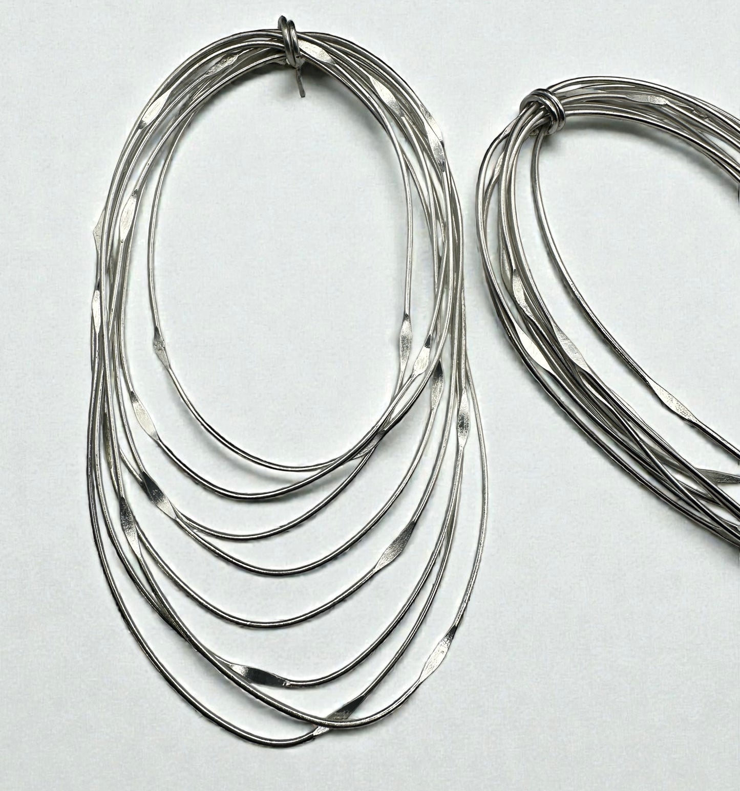 African Oversized Handcrafted Silver Brass Layered Hoop Statement Earrings - Fatisha Boutique #