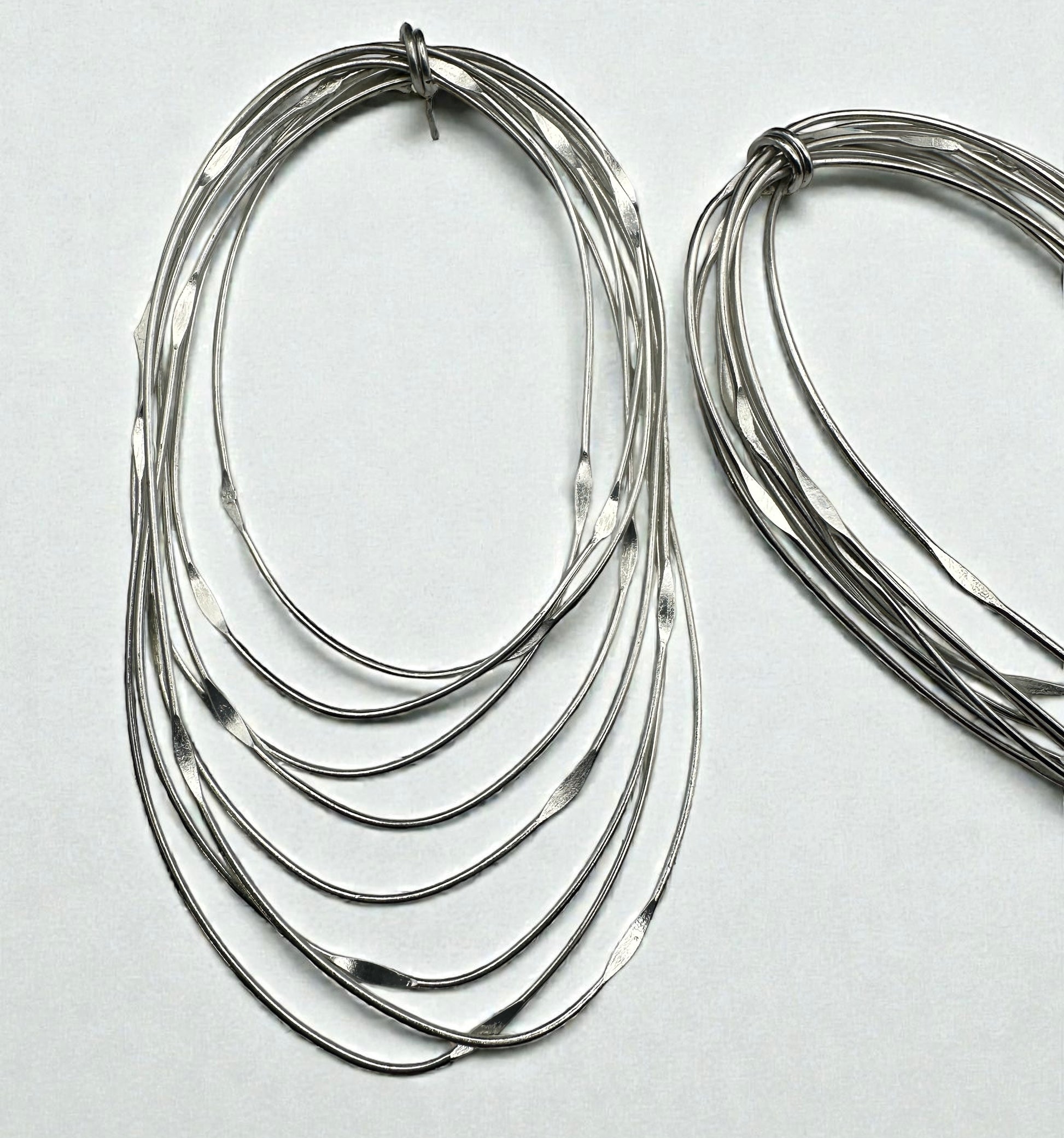 African Oversized Handcrafted Silver Brass Layered Hoop Statement Earrings - Fatisha Boutique #