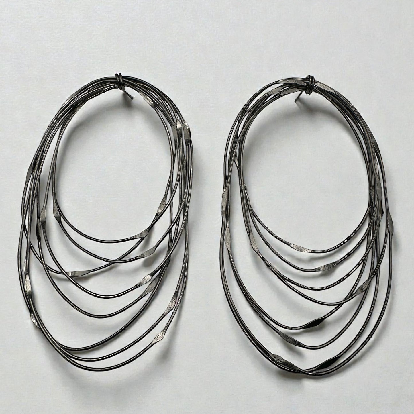 African Oversized Handcrafted Black Brass Multi-Hoop Statement Earrings - Fatisha Boutique #